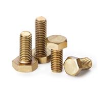 Cilky Tornillos metálicos 10 Uds Pernos hexagonales de latón M5 Pernos hexagonales de latón de Grado de Rosca Completa Tornillos pequeños Tornillos de máquina(M5*20)