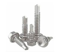 Cilky Tornillos metálicos 10 Uds Tornillos de perforación de Acero Inoxidable Tornillo de Chapa Hexagonal Externo de 4,2mm a 6,3mm Tornillo de Rosca autoperforante(M6.3 x 38)