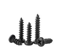 Cilky Tornillos metálicos 100 Uds Tornillo de Madera autorroscante M1.2 M1.4 M1.7 M2 4 Negro Mini Cruz Cabeza Redonda Tornillos para Gafas(4mm,M2 x 100Pieces)