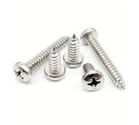 Cilky Tornillos metálicos 5/10/50 Piezas M2 M2.9 M3.5 M3.9 M4.2 M4.8 M5.5 M6.3 Tornillos para Madera autorroscantes de Cabeza Redonda con Punta de Cruz de Acero Inoxidable 304(25mm,M2.9 50pcs)