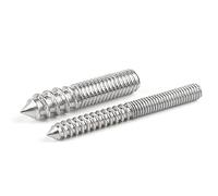 Cilky Tornillos metálicos 5 uds M4/M5/M6/M8/M10/M12 Pernos de suspensión roscados de Doble Extremo Pernos de Doble Cabeza Tornillos autorroscantes para Muebles Tornillo de Acero Inoxidable 304(M6*40)