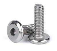 Cilky Tornillos metálicos 5 uds Perno de Tapa de botón Plano M10 Perno de Cabeza Ultra Baja Hexagonal Perno de Tapa de Acero Inoxidable 304 herraje para Muebles Perno para Muebles(M10*30)