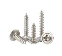 Cilky Tornillos metálicos 50/100 Uds M1.7 M2 M2.3 M2.6 304 Cabeza Redonda Cruzada de Acero Inoxidable con arandela Tornillo de Madera autorroscante(8mm,M1.7 x 100pcs)