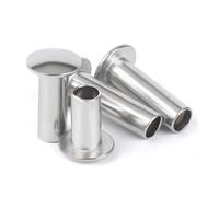 Cilky Tornillos metálicos 50/100 Uds M2 M2.5 M3 M4 M5 M6 304 Cabeza de braguero Redondo de Acero Inoxidable Medio vástago semihueco Remaches de Golpe(304 M4 100pcs,6mm)