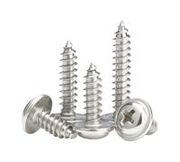 Cilky Tornillos metálicos 50 unids/Lote M1.4 M1.7 M2 M2.6 304 Cabeza Redonda Cruzada de Acero Inoxidable con arandela Tornillo autorroscante(10mm x50pcs,M1.4)