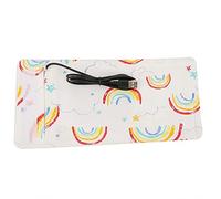 Cilnvenie Baby Bottle Warmer Cover USB Portable Cartoon Milk Bottle Calefacción Cover para el hogar Viajes al aire libre sin agente fluorescente(Rainbow Pattern)