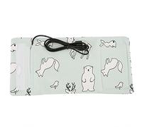 Cilnvenie Baby Bottle Warmer Cover USB Portable Cartoon Milk Bottle Calefacción Cover para el hogar Viajes al aire libre sin agente fluorescente(Polar Bear Pattern)