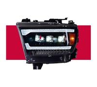 Ciloc Para Dodge Para Ram 2009-2017 Luces Coche Conjunto Faros Delanteros Lente Proyector Lámpara Señal Dinámica Faro Luz Intermitente Retrovisor Lateral(Type C-For Xenon)