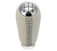 Ciloc Pomo Palanca De Cambios Para Megane 2 MK2 Para Clio III MK3 Para Scenic II Pomo De Palanca Cambios Beige MT(Chromed Cap (Gloss))