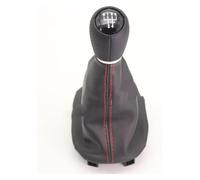 Ciloc Pomo Palanca De Cambios Para Seat Para León 1M1 2002 2003 2004 2005 2006 Línea Roja Orificio 12 Mm Funda De Cuero Para Palanca Cambios 5 Y 6 Velocidades Con Pomo(5 Speed)