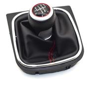 Ciloc Pomo Palanca De Cambios Para VW Para Golf 5 MK5 R32 Para GTI 2004 2005 2006 2007 2008 2009 Con Funda Cuero Pomo De Palanca Cambios 5/6 Velocidades(5 Speed-4)