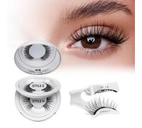 Cils Magnetique,Réutilisable Faux Cils Magnetique avec applicateur, pas besoin de colle Faux Cils Magnetique Naturel Facile à porter et à enlever, Livré avec un guide (E+H-2 paires)