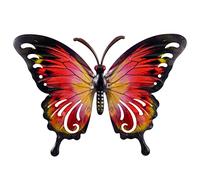 CIM Decoración de pared de metal con diseño de mariposa albatros naranja de 37 x 25 cm, animales 3D. Decoración de pared con práctico sistema de montaje, escultura mural vívida