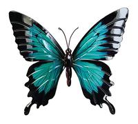 CIM Decoración de Pared de Metal - Mariposa Azul Morpho - 35 cm x 25 cm - Decoración de Pared con práctico Montaje de Pared - Escultura de Pared Pintada a Mano - Idea de Regalo