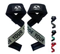CIMADO® Straps Gym Musculación Negros con Agarre de Silicona | Correas Levantamiento de Pesas Powerlifting para Hombre y Mujer.