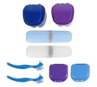 CIMAXIC 1 juego de estuche de viaje para el baño de prótesis con cesta - Caja para y cepillo dental para dentaduras postizas, fácil de transportar para el hogar y los viajes.