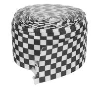 CIMAXIC 1 rollo de cintas de grosgrain a cuadros Buffalo - Cinta a cuadros blancos y negros para proyectos de manualidades con flores, fiestas temáticas de carreras de caballos y empaques de regalo