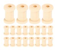 CIMAXIC 100 carretes de madera sin acabado para manualidades - Carrete de madera vacío para hilo - 0,75 x 0,55 x 0,55 pulgadas Organizador de cintas e hilos DIY Accesorios de macramé para costura