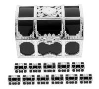 CIMAXIC 12 Piezas Mini Caja Del Pirata Cofres Del Pirata Cajas De Dulces Piratas Cajas Piratas Favores De La Fiesta Del Cofre Del Mini El Plastico Silver