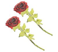CIMAXIC 2 Parches Bordados de Tela en Forma de Rosa Roja Lentejuelas para Coser en Ropa y Sombreros, Apliques Creativos Delicados para Manualidades y Bricolaje