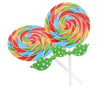 CIMAXIC 2 Piezas Accesorios De Piruleta Pretender Falso Accesorios De Lollipop Decoraciones De Dulces Estallidos Largo Suministros para Fiestas De Piruletas El Plastico