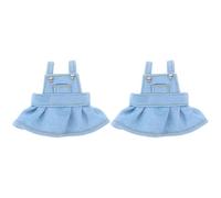 CIMAXIC 2 Piezas de Falda de Peto para muñeca: Mini Vestido Vaquero de Peluche para Osito - Disfraz para Animales de Peluche Que se Adapta a muñecas de Juguete de 12 cm (Azul )