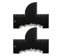 CIMAXIC 2 tarjetas de mejora para barberos: herramienta esencial para forma a la línea del cabello con dientes y escala - Accesorios de barbero para corte de cabello y perfilado de barba.