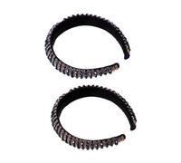CIMAXIC 2 Uds Diadema Con Cuentas De Cristal Ancho Acolchado Diademas De Diamantes De Imitación Para Mujer Diademas Banda Ancha Para El Pelo Diamantes De Pelo Tiara De Diamantes De