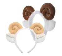 CIMAXIC 2 Unidades Diadema Cuernos de Oveja Esponjosa de Tela Ligera Adultos, Diseño Adorable y Único Adecuado para Interacción Familiar y Fiestas de Cumpleaños