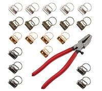 CIMAXIC 20 Llaveros de Metal de Hierro con Alicates para Llaveros y Cinta Cuelga Llaves de 25mm, Accesorios para Manualidades y Pulseras, Fáciles de Usar