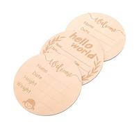 CIMAXIC 3 Piezas Cartel De Madera De Nacimiento De Bebé Bloques De Fiesta Signo De Bebe Pequeño Escala De Bebé Marca De Nacimiento Tríptico Vaya Póster Llegada Khaki