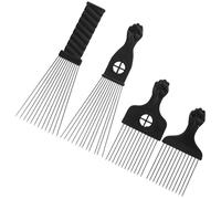 CIMAXIC 4 Peines de Acero Inoxidable para Desenredar Cabello Púas Metálicas, Diseño Multifuncional para Uso Profesional y Doméstico