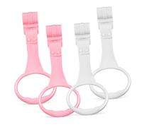 CIMAXIC 4 Piezas Anillas para Plástico Resistente de Blancas para Colgar Cuna y Parque Soporte para Entrenamiento y Desarrollo de Habilidades Motoras