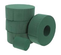 CIMAXIC 4 unidades de espuma floral redonda - Anillo de espuma floral mini verde para botellas de vino - Soporte para arreglos húmedos mini para y decoración de fiestas