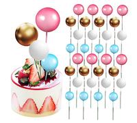 CIMAXIC 40 Piezas Bolas De Espuma Para Pastel polvo de brillo dorado comestible pastel de bolas de espuma decoraciones de pastel globos de pastel adorno de pastel adornos de pastel