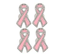 CIMAXIC 4pcs Pin De Solapa De Concienciación Sobre El Cáncer Con Rhinestones Broche De Cinta Para Mujeres Joyería De Concienciación Insignias De Apoyo En Lucha Contra El Cáncer