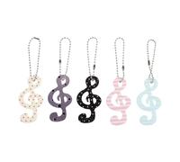 CIMAXIC 5 llaveros con temática de notas musicales para fiestas, ideales como adornos para bolsos, regalos para cumpleaños, Día de la Madre, joyas para karaoke y para mujeres amantes de la música.