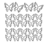 CIMAXIC 50 Adornos para Uñas Metálicos Plateados 3d Gemas de Imitación, 50 Piezas para Decoración de Manicura Acrílica, Accesorios de Filigrana Perfectos para Arte de Uñas y