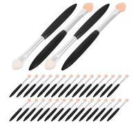 CIMAXIC 50 Aplicadores de Esponja para Pintura 85 CM Mango Negro y Tubo Plateado Esponjas para Artistas y Manualidades Pinceles Pequeños para Mezcla de Tinta y Scrapbooking