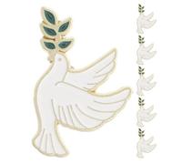 CIMAXIC 6 piezas de de paloma, de solapa de paloma white, colección de decoración DIY, símbolo de paz, regalo para defensores de la paz, amantes del arte, adolescentes blancos