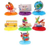 CIMAXIC 7 Piezas Centros de Mesa de Regreso a la Mesa Decoraciones de de autobús Centros de de Pizarra de Panal de Abeja Volver a Decoraciones para Fiestas para decoración