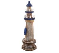 CIMAXIC Adorno de Faro: Figura rústica náutica de Faro de Madera - Estatua de 38 cm de Alto con temática Marina para decoración del hogar con temática Costera.