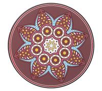 CIMAXIC Almohadilla Para Cuencos Sonoros Tapete Redondo De Cojín Budista De Bordado Artesanal Grande Color Marrón Mandala Accesorios Para Yoga y Rituales