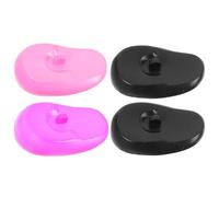 CIMAXIC Auditivos de Silicona para Teñir el Cabello, 4 Orejeras Resistentes al Calor en Colores Rosa, Morado y Negro, Reutilizables y Fáciles de Limpiar para Uso en Salón y Hogar