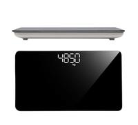 CIMAXIC Báscula Electrónica Portátil Recargable 25x14 Cm Espejo para Pesar Cuerpo, Mini Báscula Digital para Casa y Viaje, Antideslizante, Apagado Automático, Adecuado para Salud y