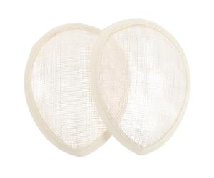 CIMAXIC Base para Tocado Mujer en Forma de Lágrima 10,4x13,7 Cm, Base Malla Transpirable de Lino Color Beige, 2 Unidades para Bricolaje Sombrerería, Adecuado Bodas, Iglesia y Fiestas de