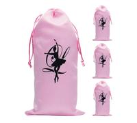 CIMAXIC Bolsa Cordón para Zapatos de Ballet de Niña, 4 Unidades de Satén Rosa, Elegante y Plegable, Adecuado para Ensayos y Estudios de Danza