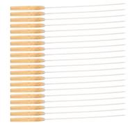CIMAXIC Brochetas Planas con Mango de Madera Beige Juego de 30 de Acero Inoxidable Resistentes a Altas Temperaturas, para Barbacoa y Camping en Reuniones Familiares