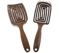 CIMAXIC Cepillo de pelo húmedo y seco de 2 piezas: Cepillo desenredante con ventilación, ligero para el cabello, cerdas con punta esférica y mango acanalado para secado con secador, cuidado del