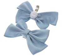 CIMAXIC Clips Decorativos para Zapatos Lazo Azul, Hebillas Extraíbles de Tela y Aleación, Accesorios Ideales para Fiesta de Boda y Compromiso, Pack de 2 Unidades